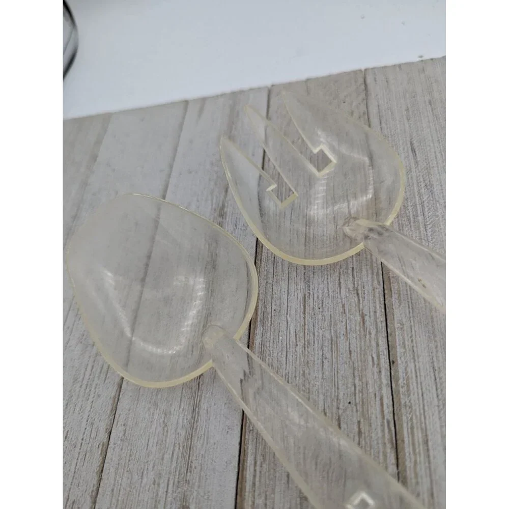 Clear Plastic Salad Spoons Sporks Serving Utensil 9